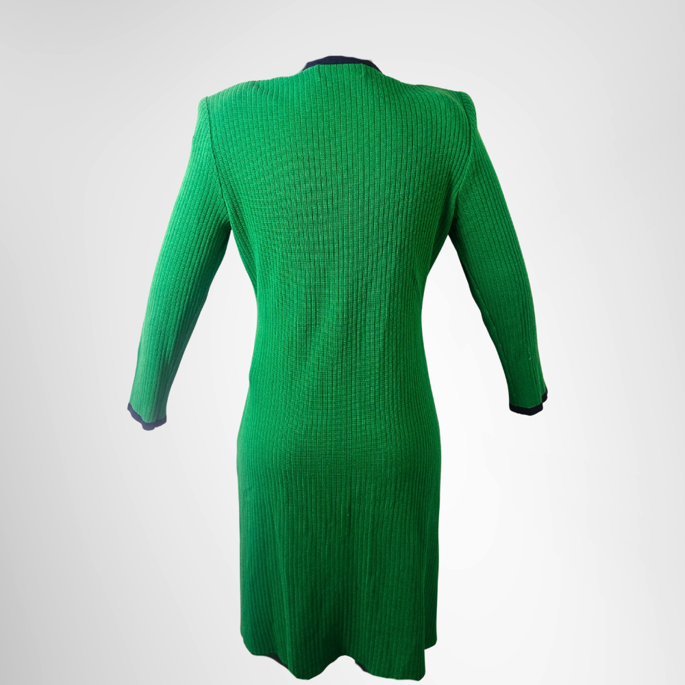 Saint Laurent Preowned Luxury Apparel Vintage Ribbed Knit Long Cardigan/Dress Back View