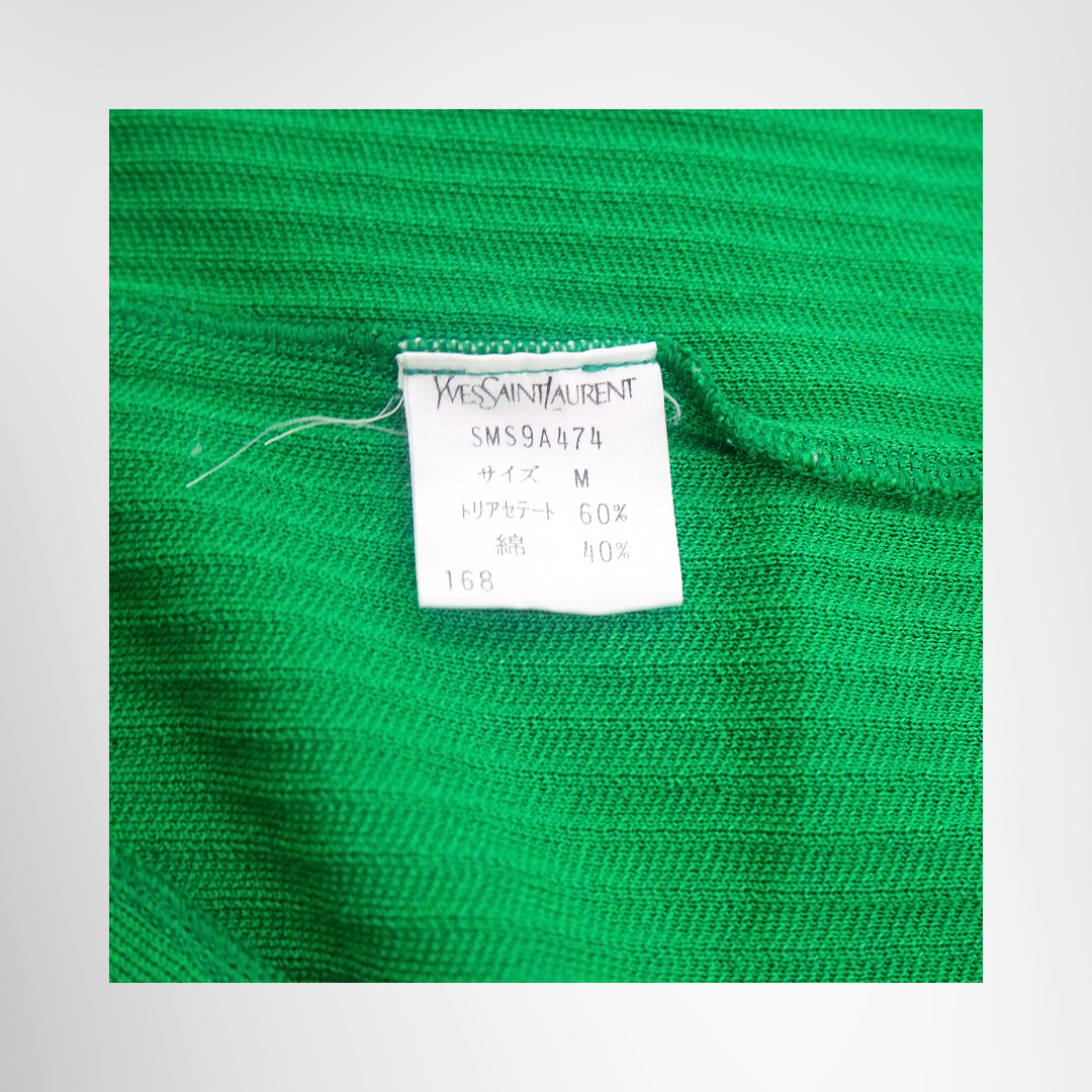 Saint Laurent Preowned Luxury Apparel Vintage Ribbed Knit Long Cardigan/Dress Label View
