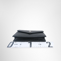 Saint Laurent Preowned Luxury Black Matelasse Leather Wallet on Chain in Silver Bottom View
