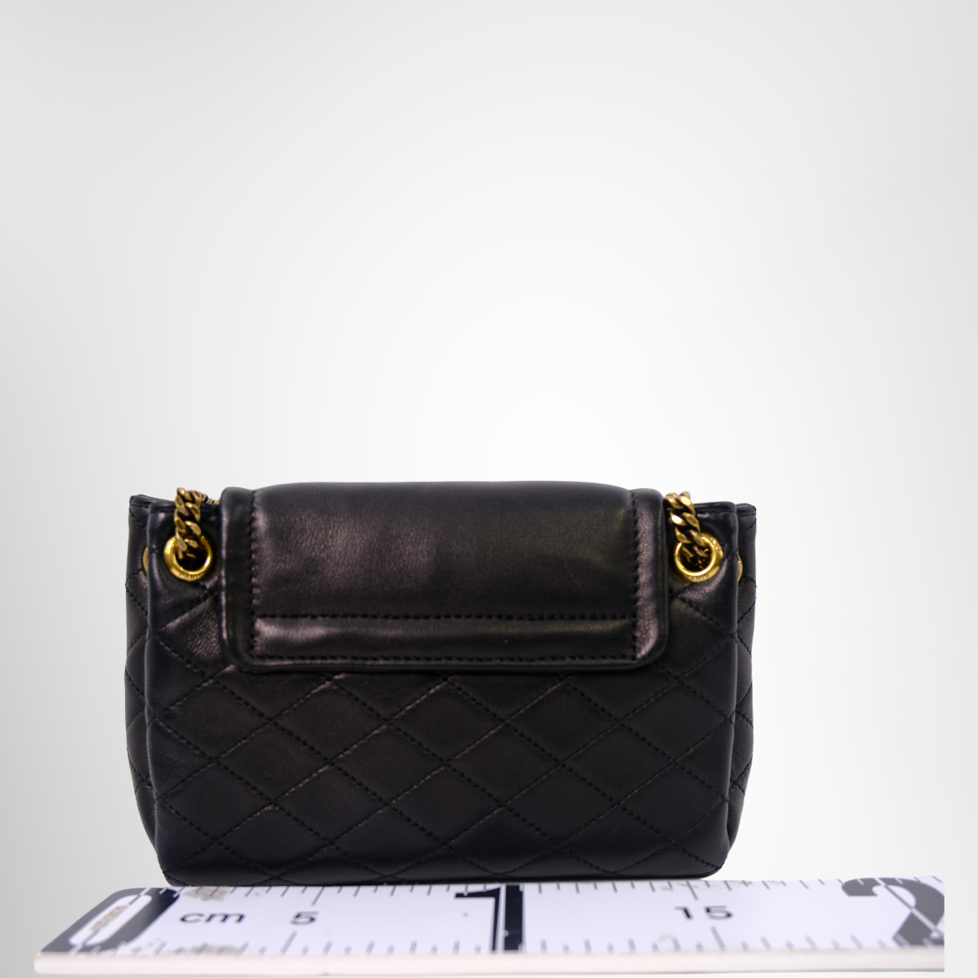 Saint Laurent Preowned Luxury Black Mini Nolita Leather Chain Shoulder Bag Back View - Antonio & Co.