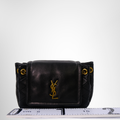 Saint Laurent Preowned Luxury Black Mini Nolita Leather Chain Shoulder Bag Front View2 - Antonio & Co.