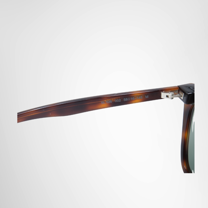 Saint Laurent Preowned Luxury SL 526 002 Shiny Medium Havana Solid Green Sunglasses Inside View2 - Antonio & Co.