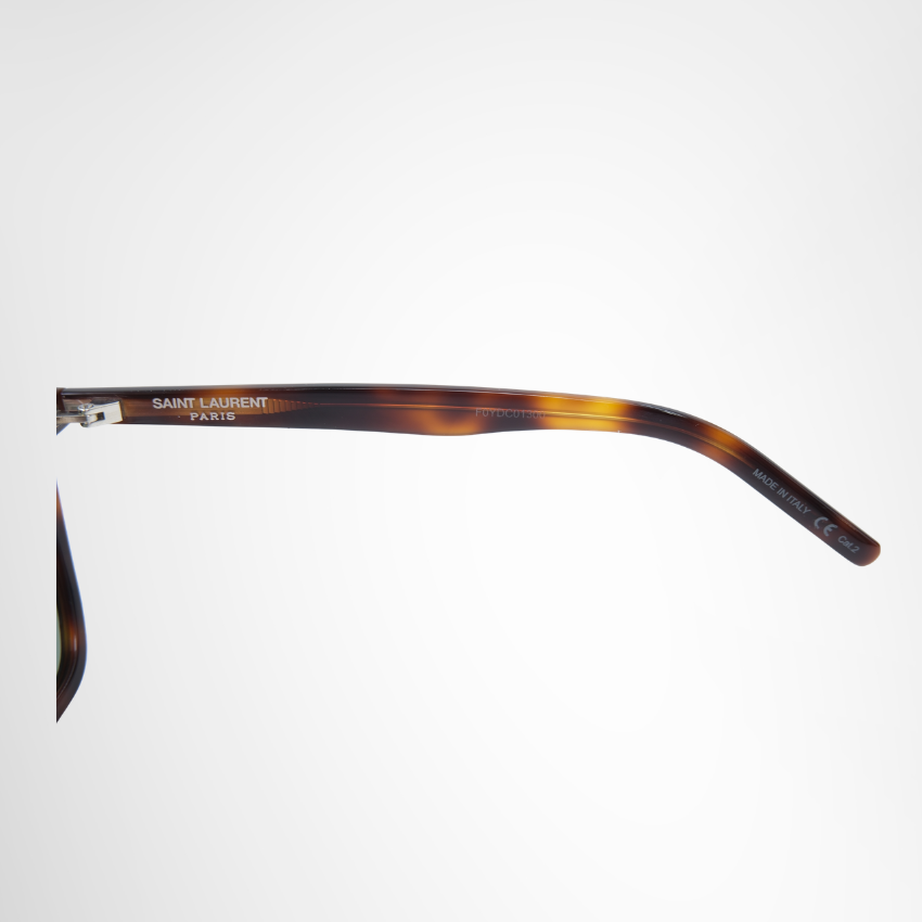Saint Laurent Preowned Luxury SL 526 002 Shiny Medium Havana Solid Green Sunglasses Inside View3 - Antonio & Co.
