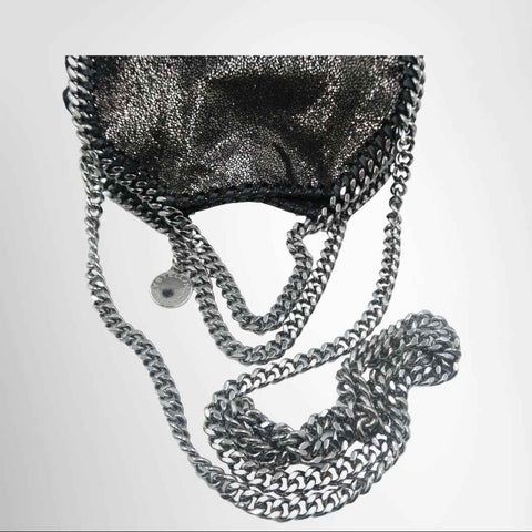 Stella McCartney Falabella Mini Metallic Tote Bag – Black / Silver