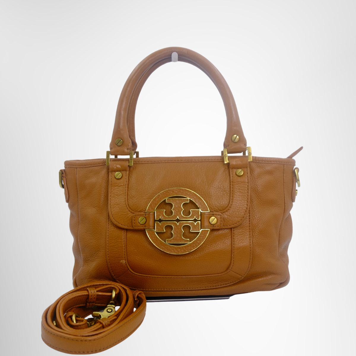 Tory Burch Preowned Luxury Tote Bag Front View with Strap - Antonio & Co.