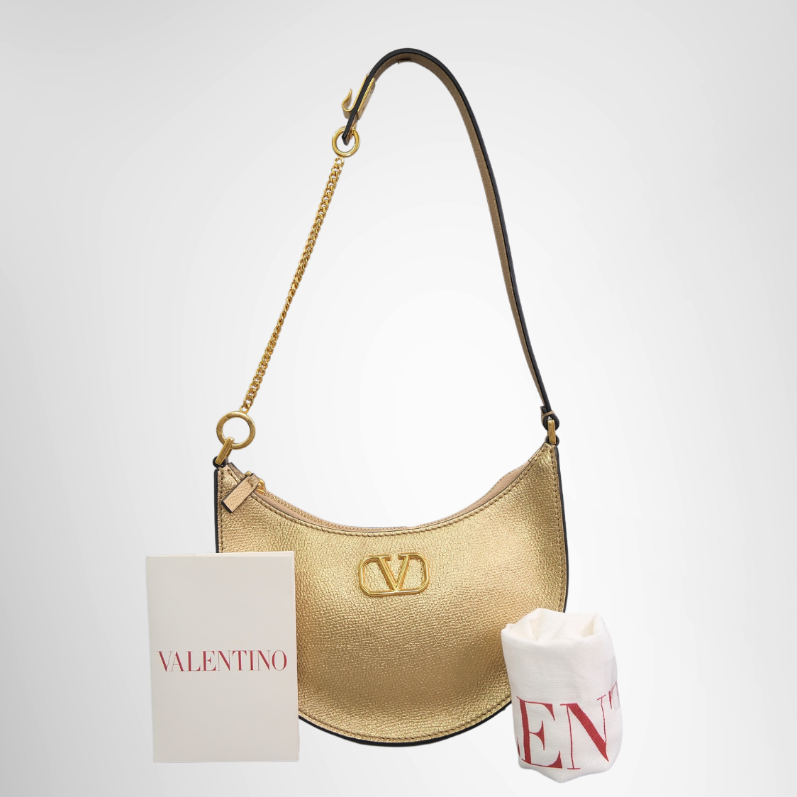 Valentino Garavani VLogo Signature Mini Hobo Bag – Gold