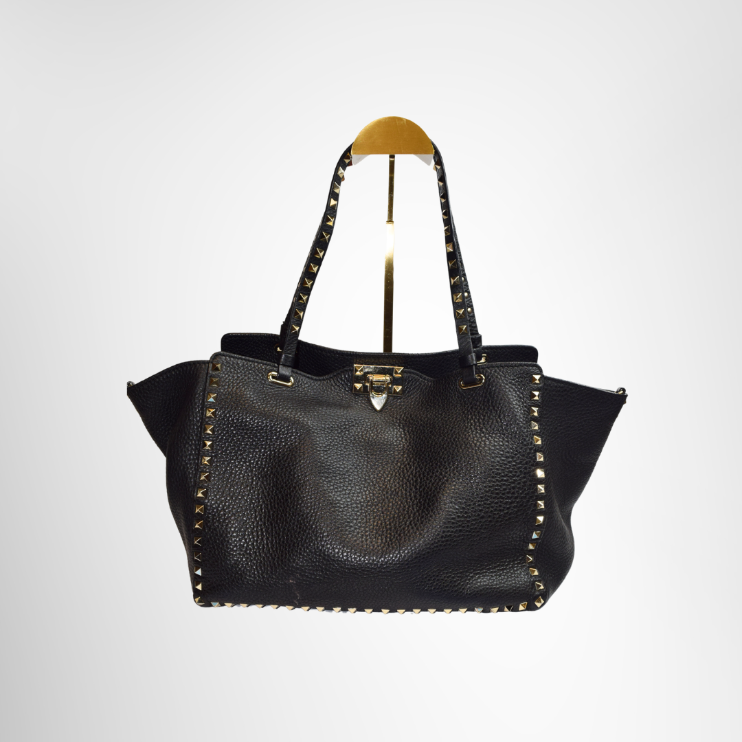 Valentino Preowned Luxury Bag Rockstud Tote Front View