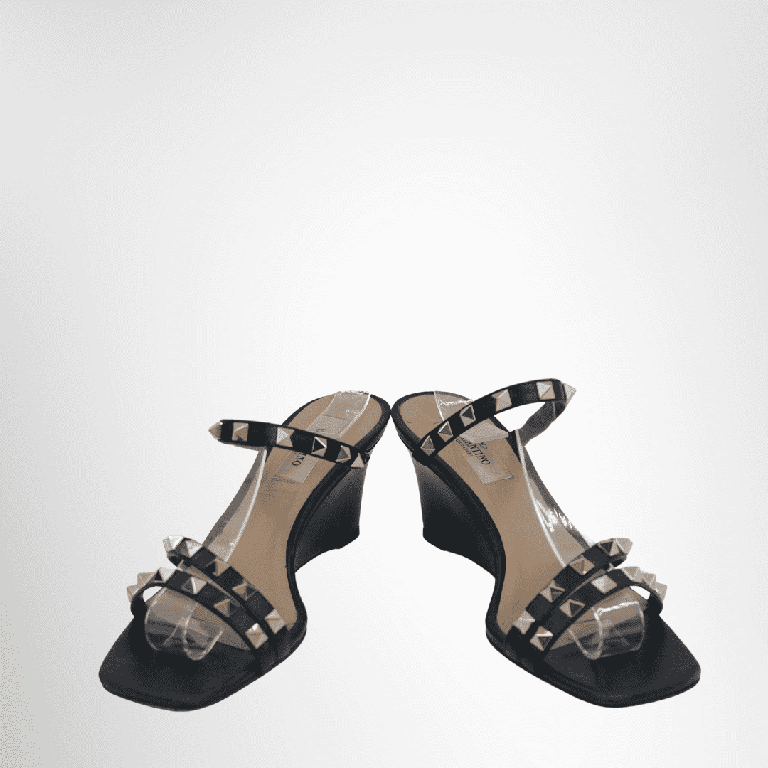 Valentino Preowned Luxury Sandals Rockstud Sandals Front View 2