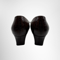 Valentino Preowned Luxury Shoes Bowow Décolleté 45 Croc-Effect Leather Pumps Back View