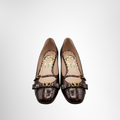 Valentino Preowned Luxury Shoes Bowow Décolleté 45 Croc-Effect Leather Pumps Front View 
