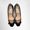 
Valentino Preowned Luxury Shoes Bowow Décolleté 45 Croc-Effect Leather Pumps Top View