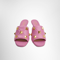 Valentino Preowned Luxury Slide Roman Stud Quilted Leather Slide Front View