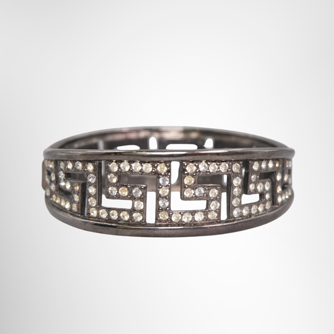 Hinged Bangle Bracelet in Dark Metal