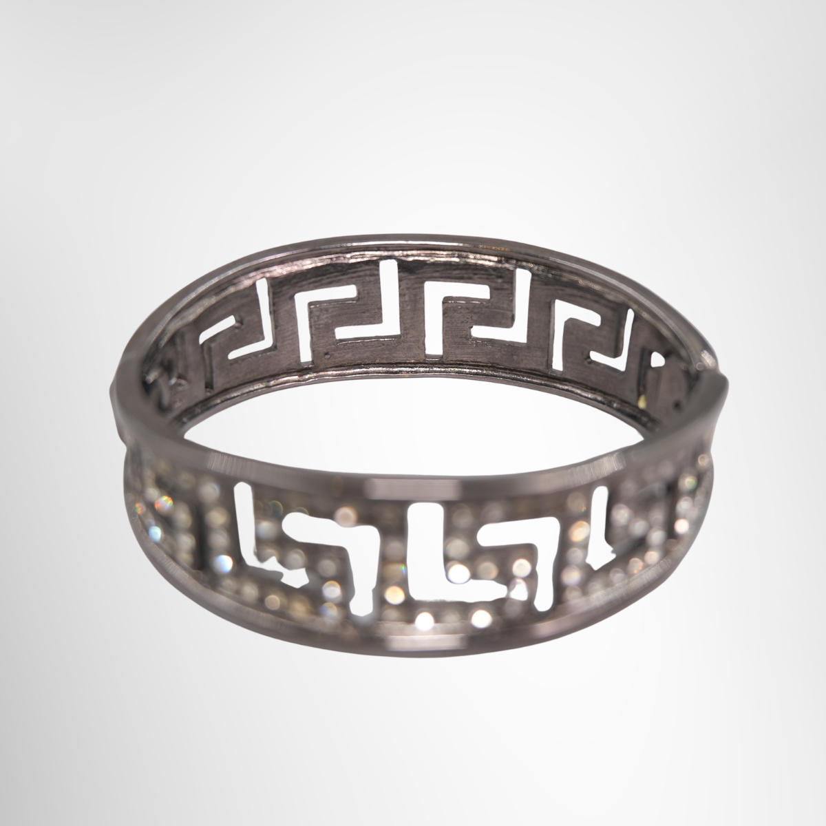 Hinged Bangle Bracelet in Dark Metal
