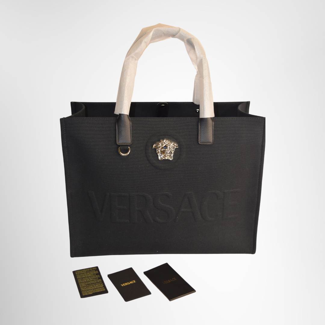 Versace Preowned Luxury Bag La Medusa Tote Front View 2