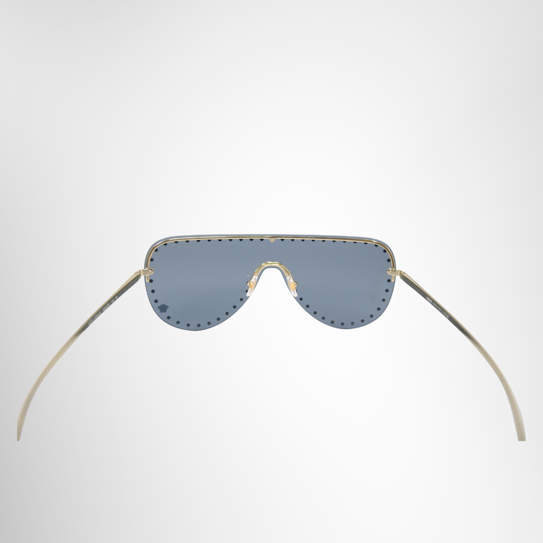 Versace Preowned Luxury Sunglasses Eyewear VE2230B Studded Shield Sunglasses Back View