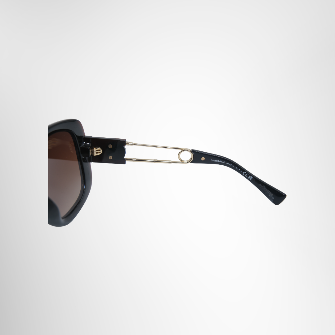 Versace Preowned Luxury Sunglasses VE4411 Black Frame in Brown Lenses Back View 3