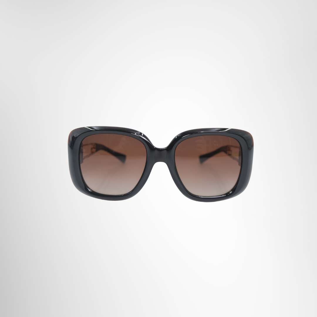 Versace Preowned Luxury Sunglasses VE4411 Black Frame in Brown Lenses Front View