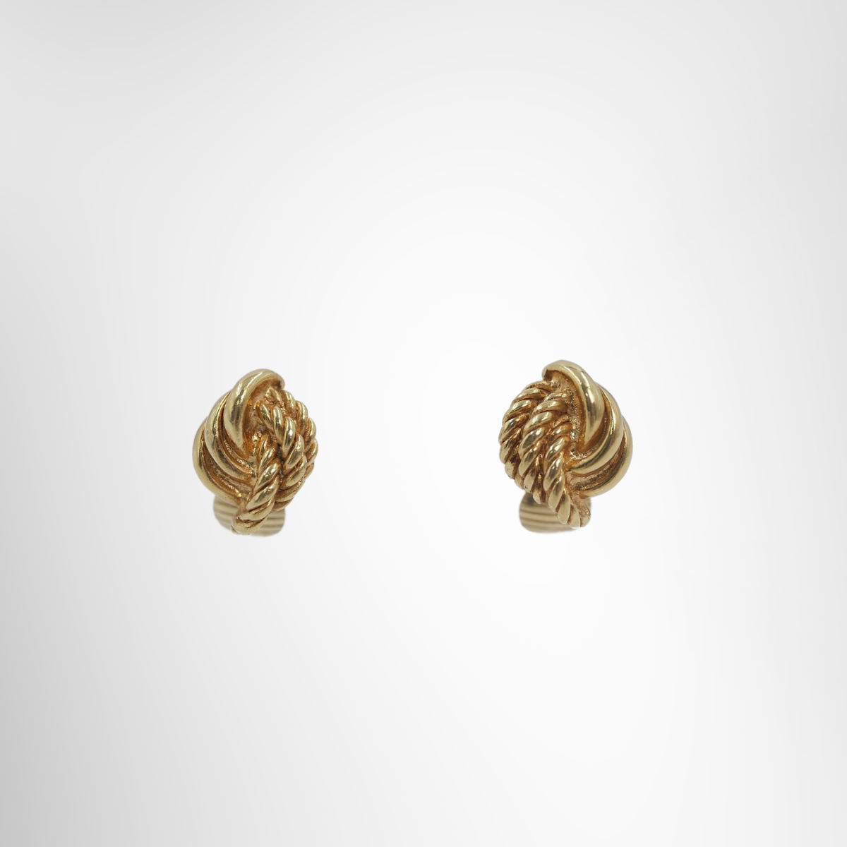 Vintage Gold Plated Braided Rope Twist Clip On Earring
