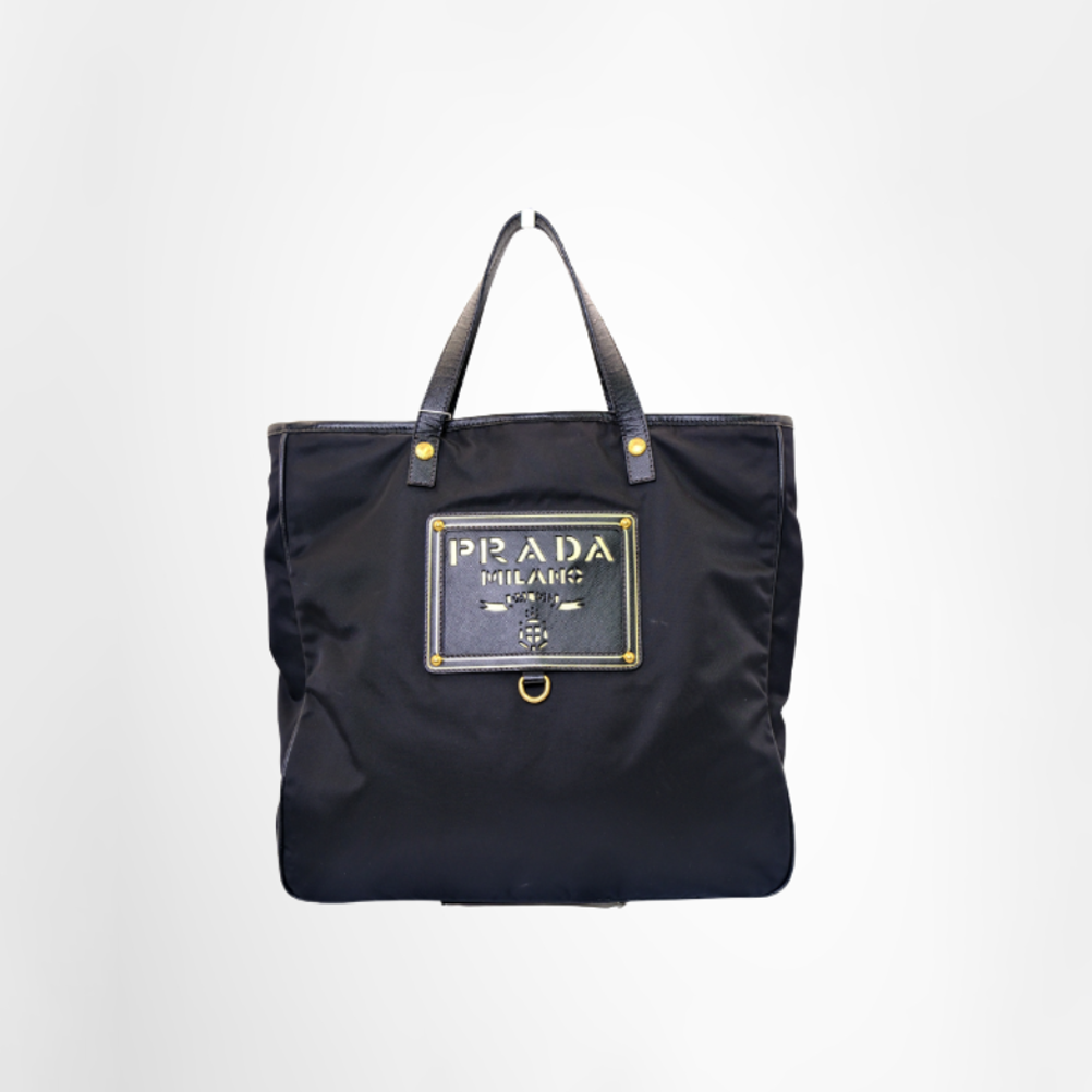 Tessuto Logo Oro Tote Bag