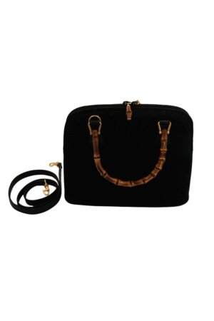 Gucci 2 Way Hand Bamboo Suede Black