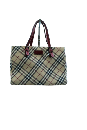 Canvas and leather tote shoulder bag