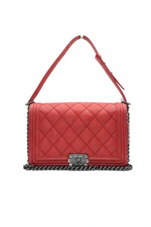 CHANEL Boy Red Quilted
