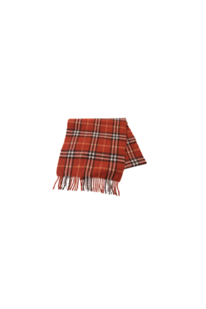 Burberry Checkered Cashmere Scarf in Red