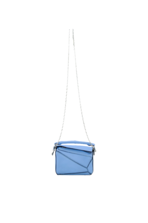 LOEWE Puzzle Nano Bag in Blue Leather